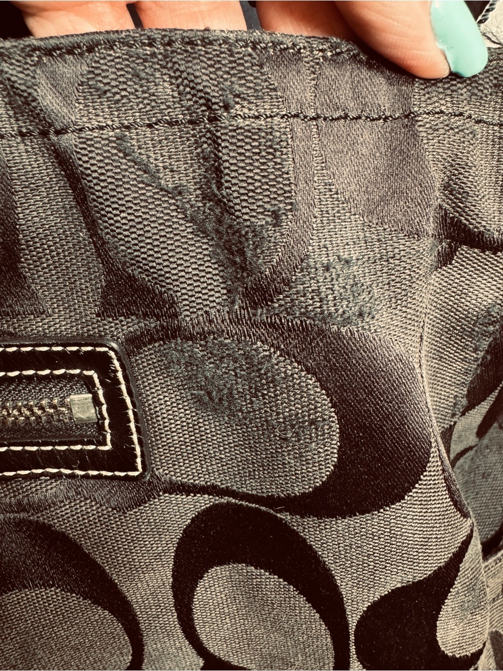 Vintage Coach Signature Logo Canvas Tote Bag - Picture 4 of 10